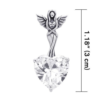 Elegance of the Earth Angel ~ Sterling Silver Jewelry Pendant with Heart-shaped Gemstones TPD2348 - Jewelry